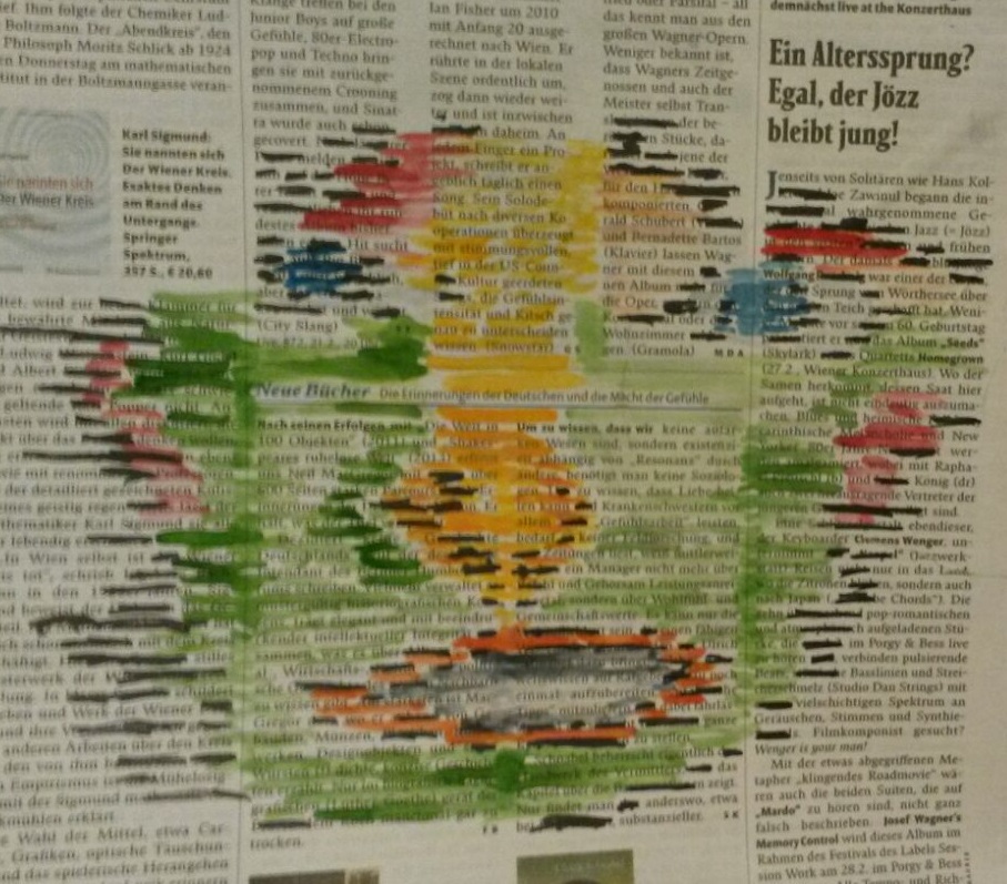 porträt auf zeitungspapier